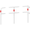 Beskyttelsesgel�nder | St�lr�r � 48 mm | Fast stolpe til indst�bning i beton | Hj�rnestolpe | Varmgalvaniseret og hvidmalet med r�de reflekterende striber